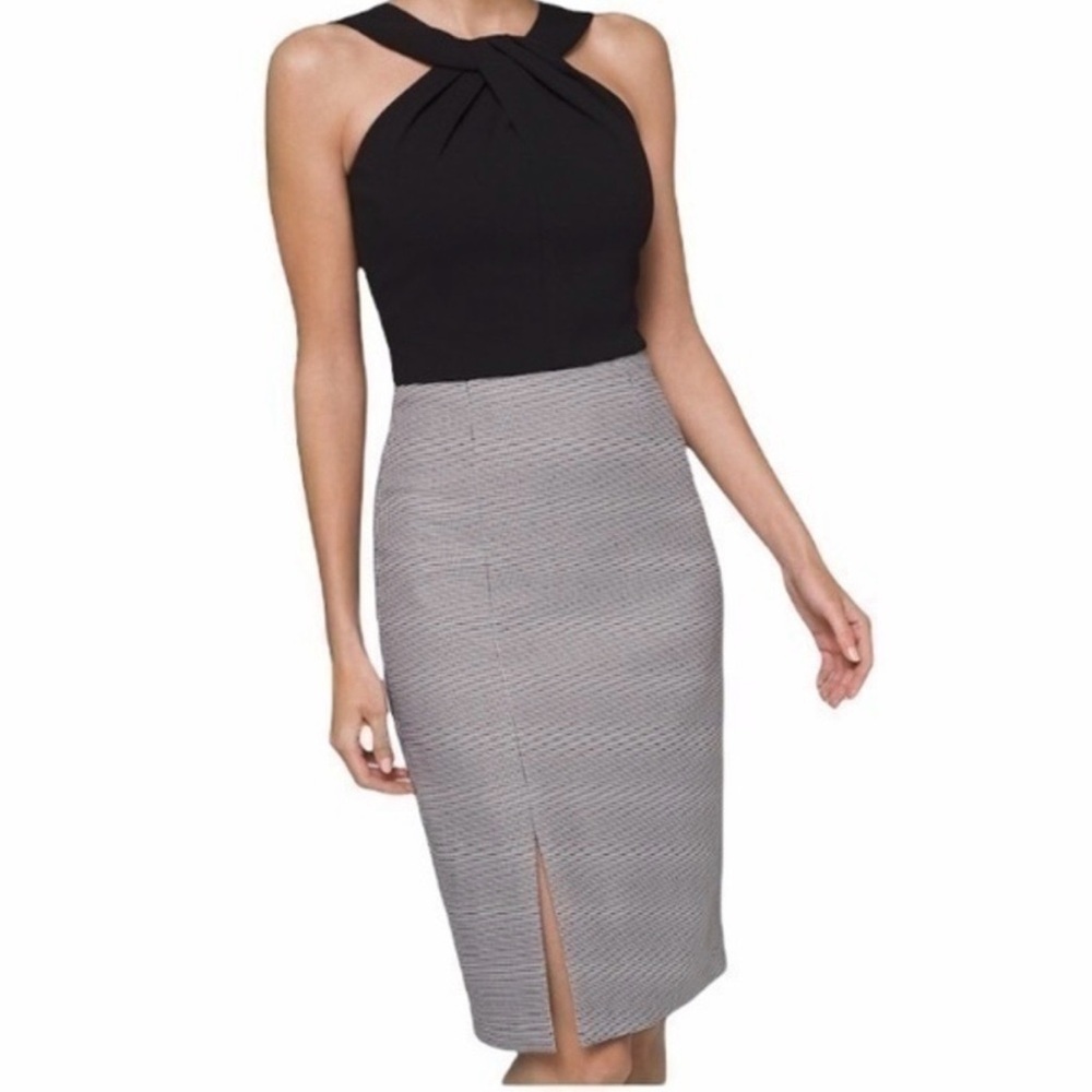 White House Black Market Black and Houndstooth Dress